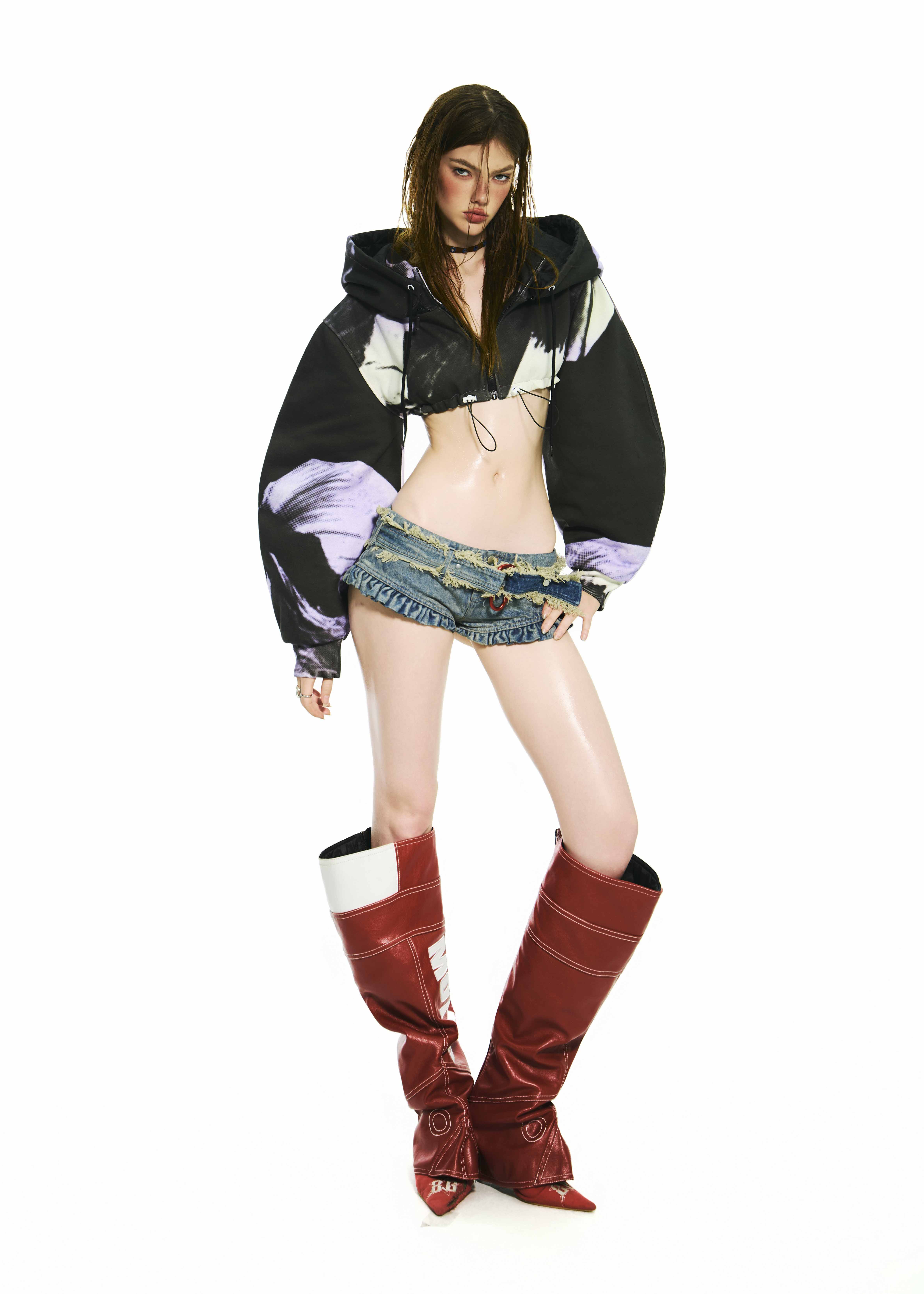 BONG Purple Blooms 2 in 1 Hoodie Skirt