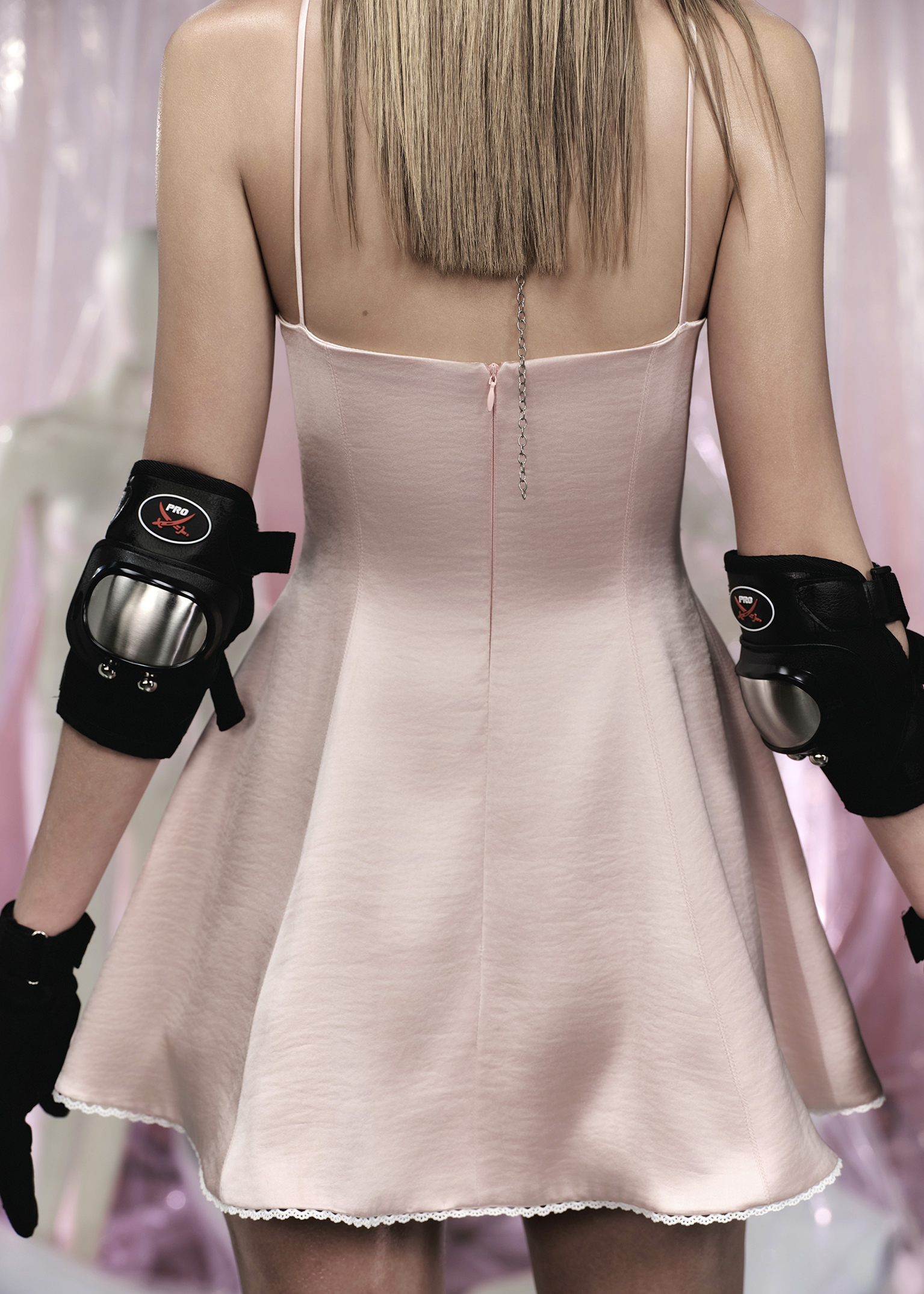 LABEL Silk Cami Flared Mini Dress
