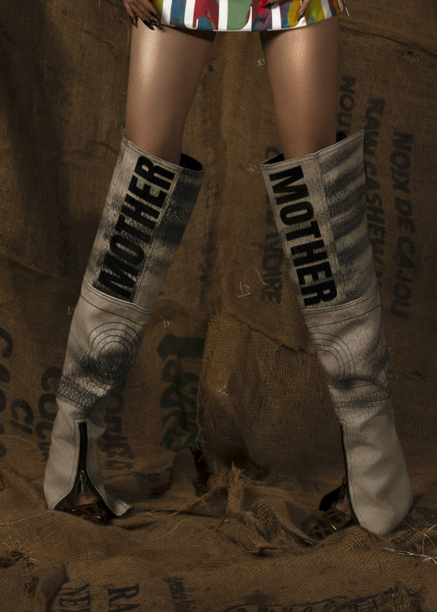 Mother Scratches Printed Cover Boots
