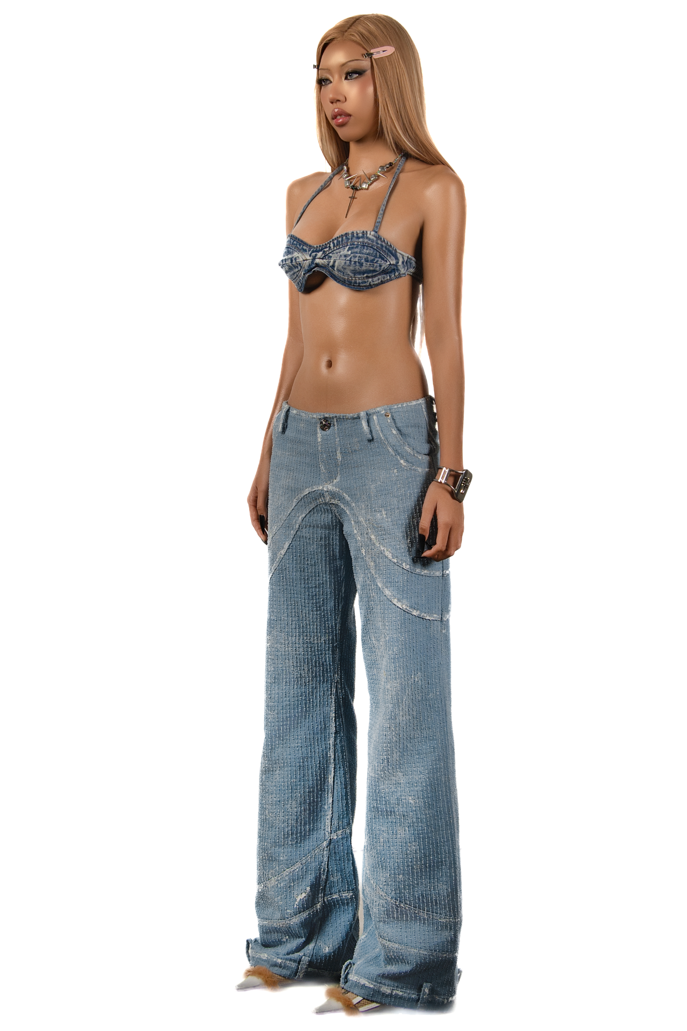 POP Painted Flared Denim Pants