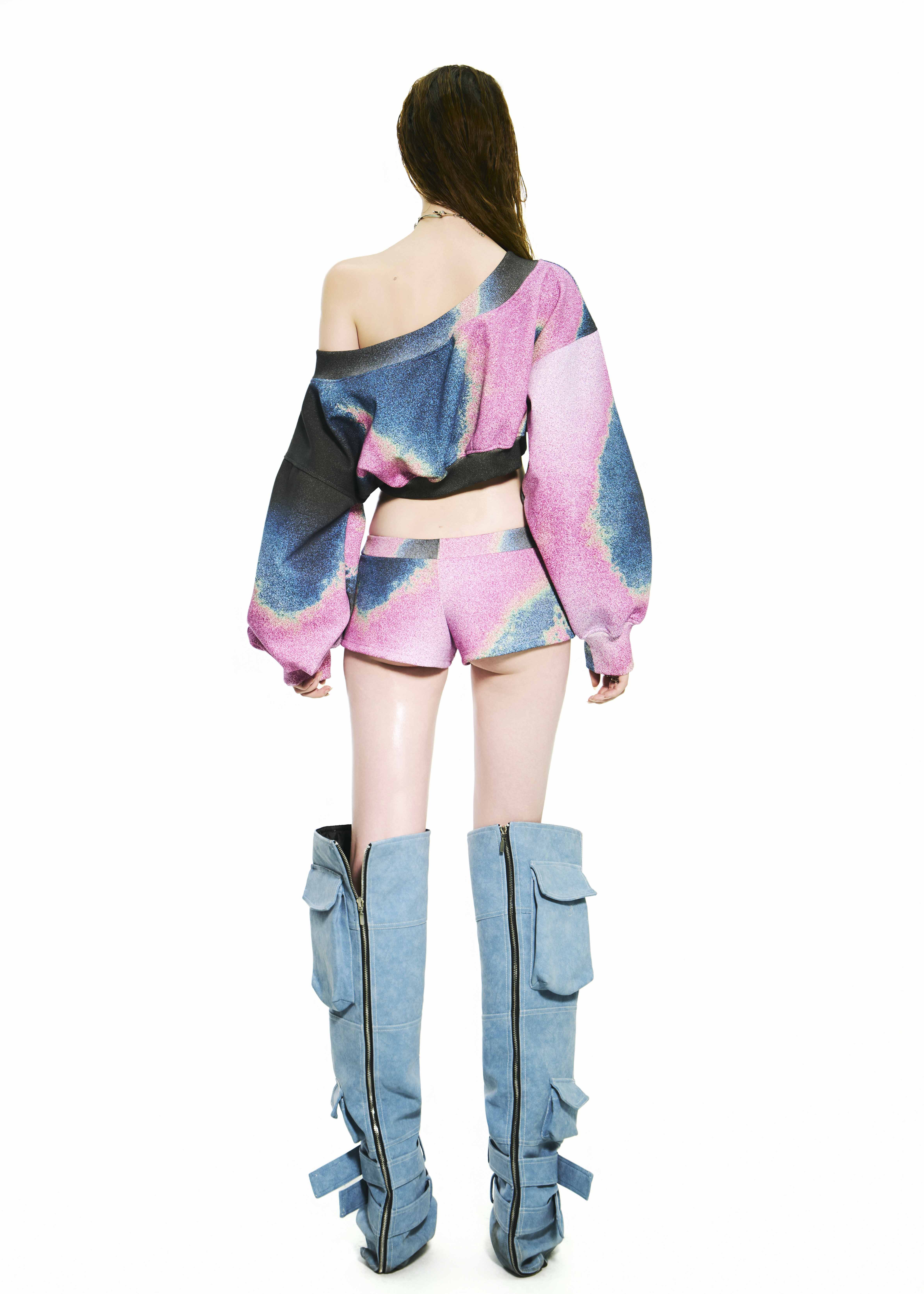 BONG Printed Cropped Sweater