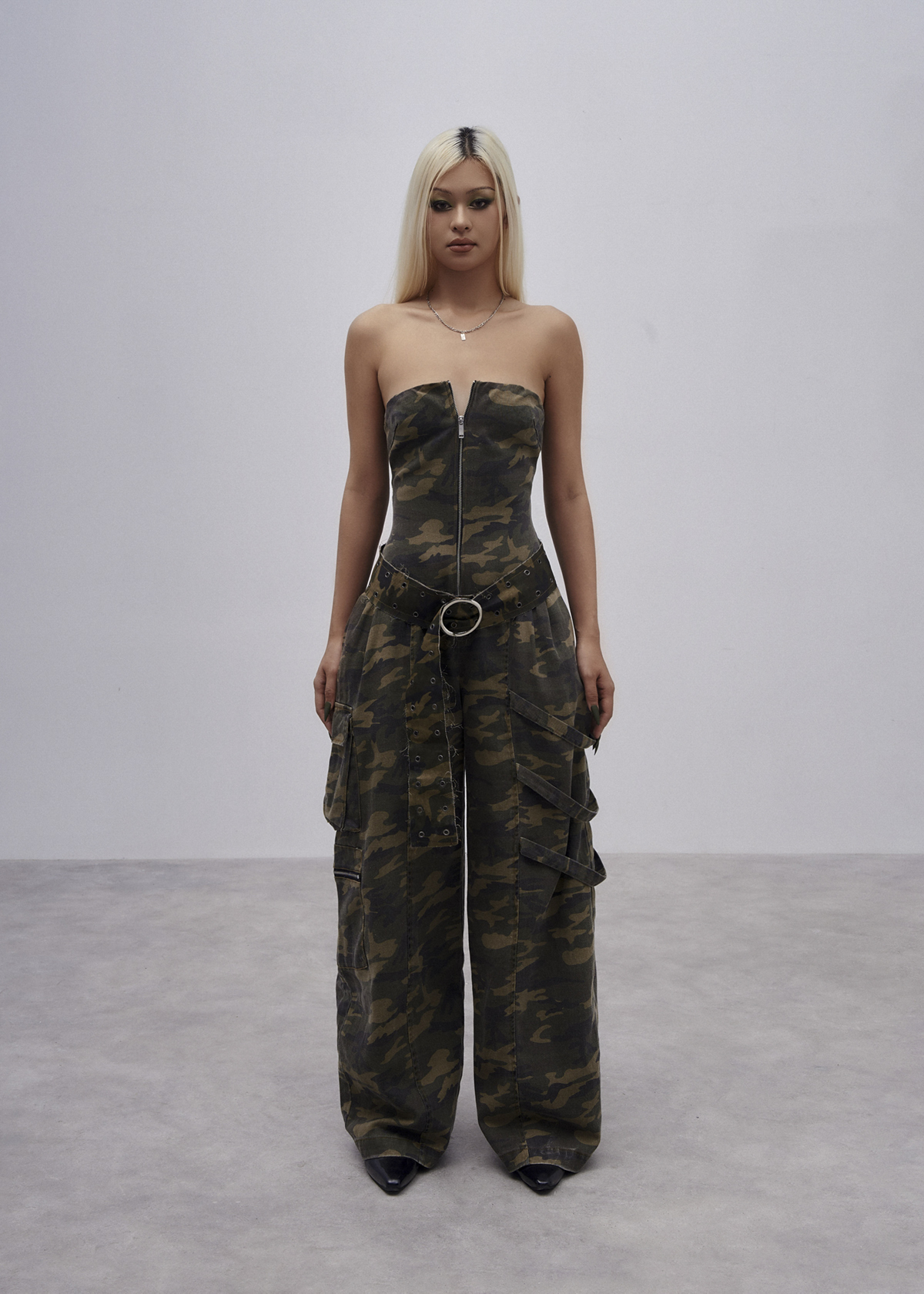 CAMO - Wide Leg Tube Jumpsuit
