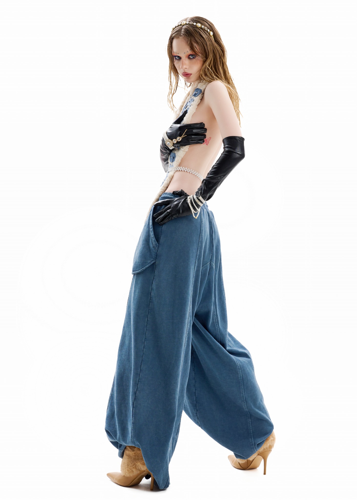 SG.S Washed Knitted Long Wide Pant