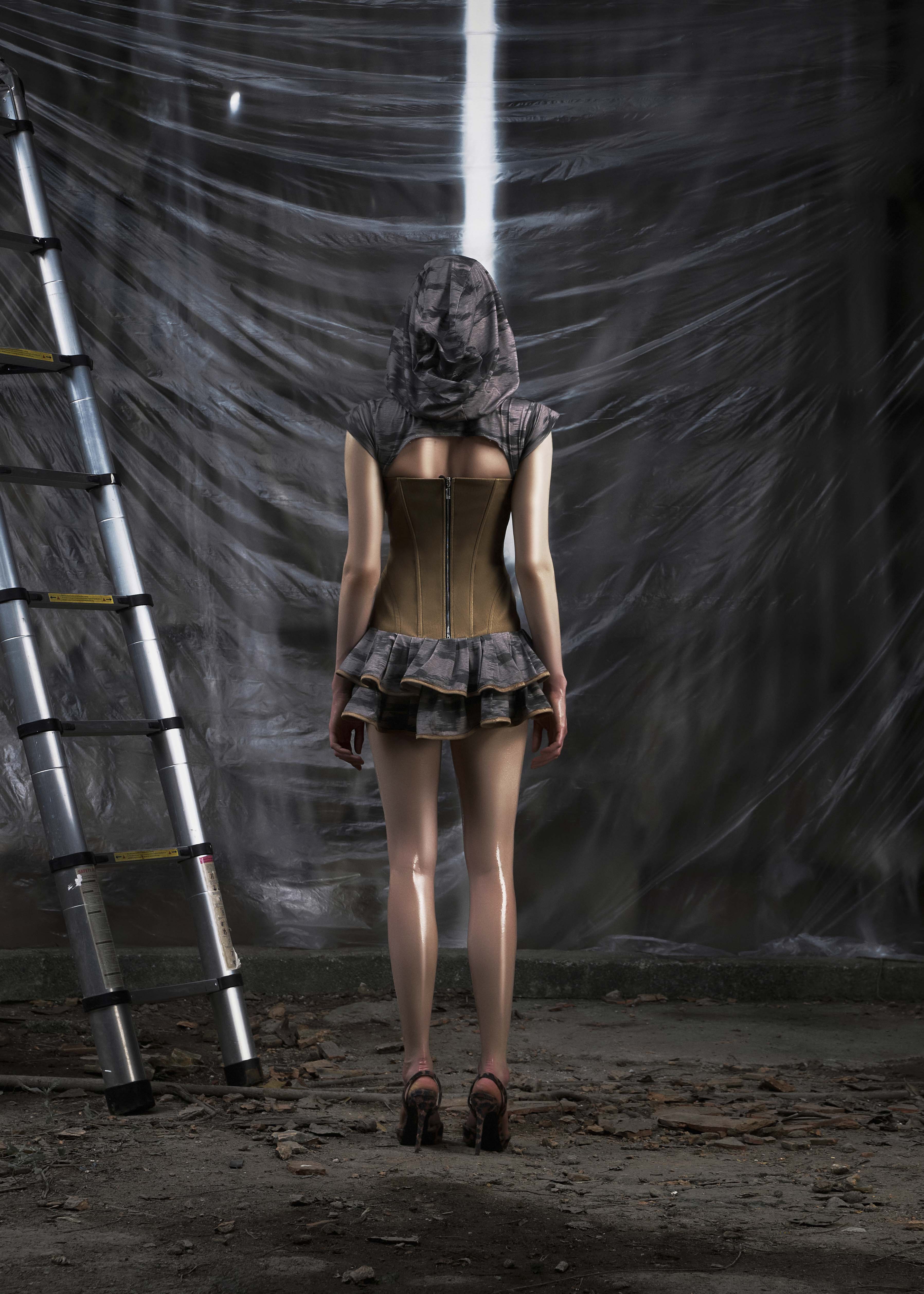 NONE Hoodie Corset Dress