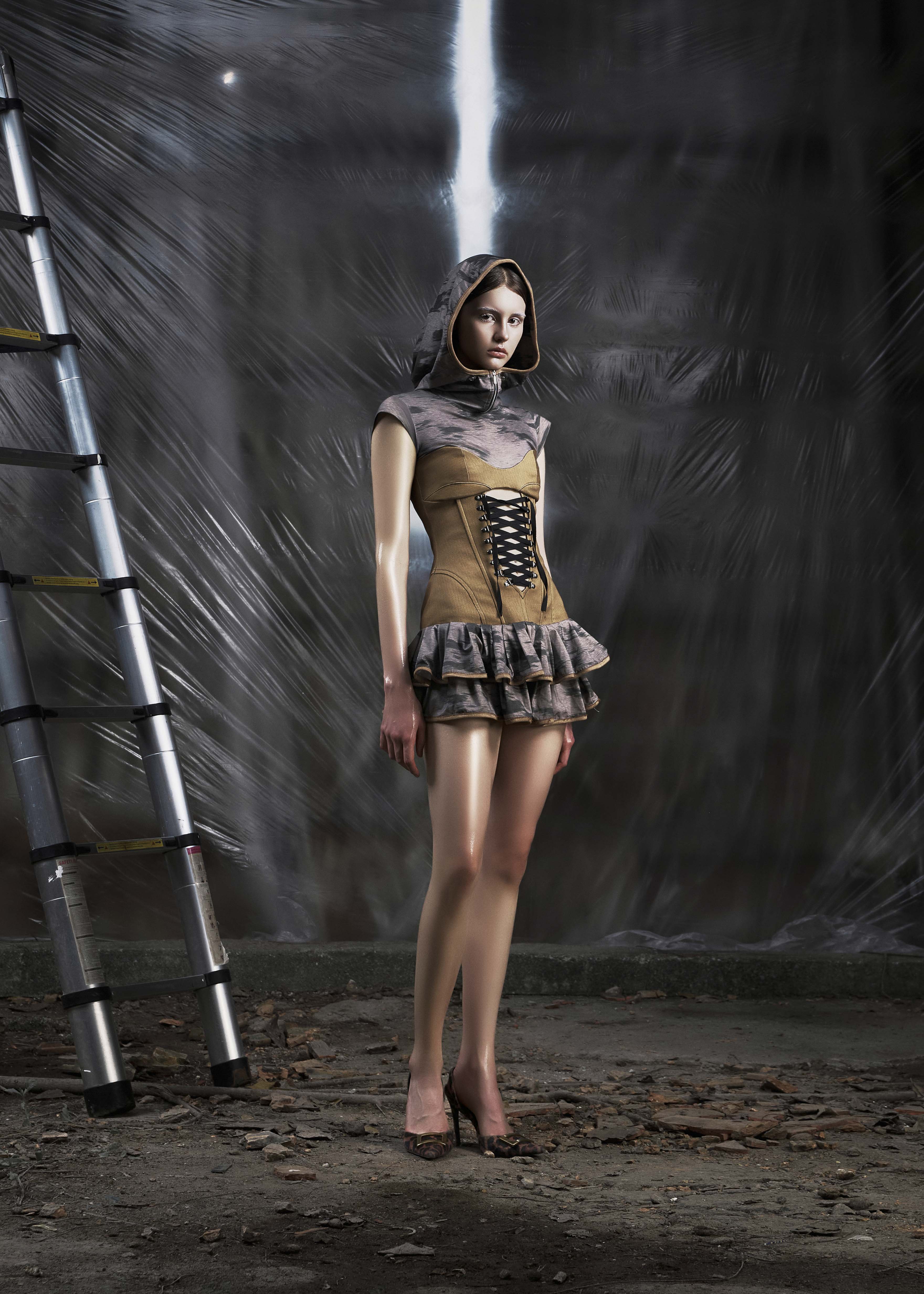NONE Hoodie Corset Dress