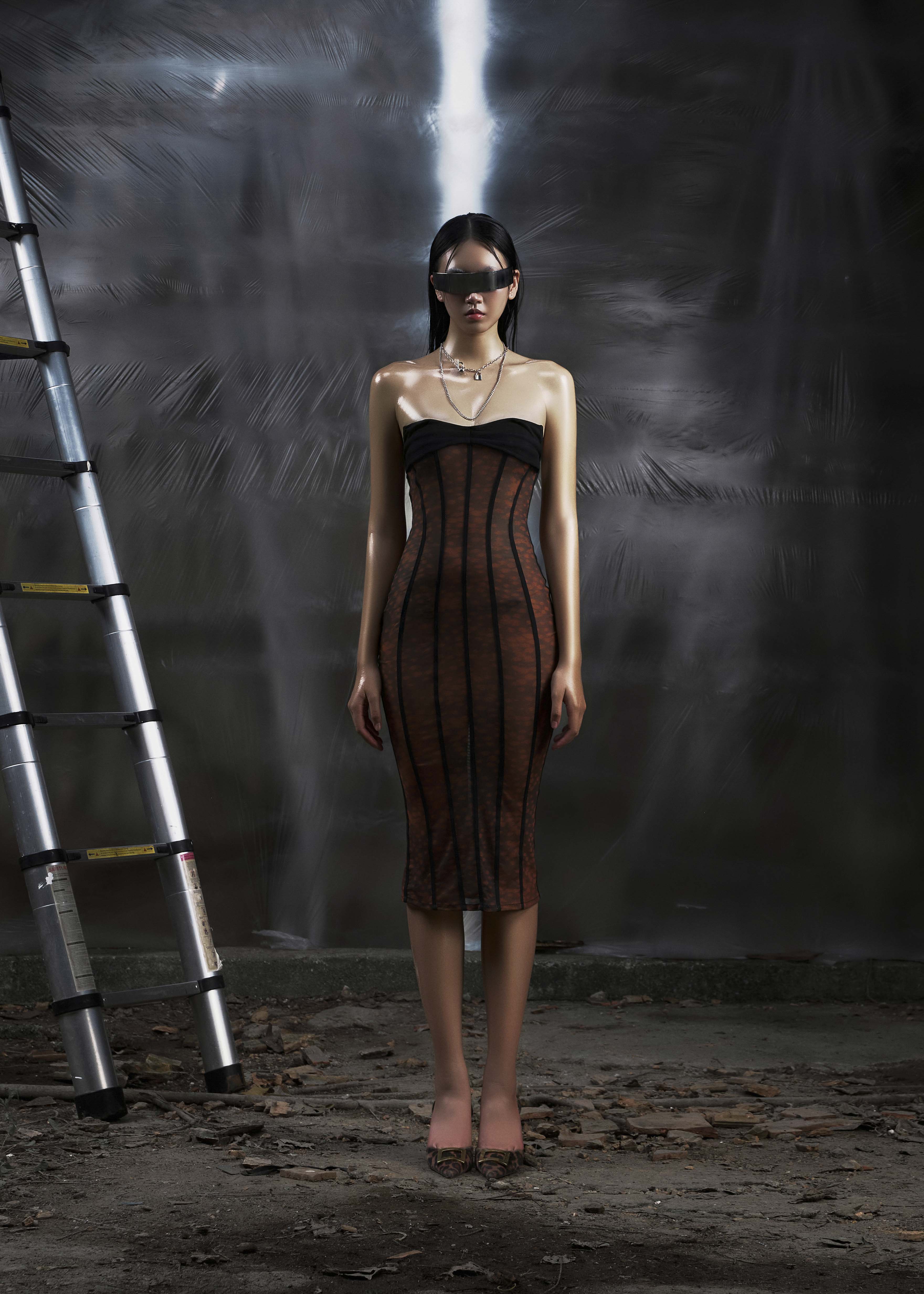 NONE Midi Mesh Dress