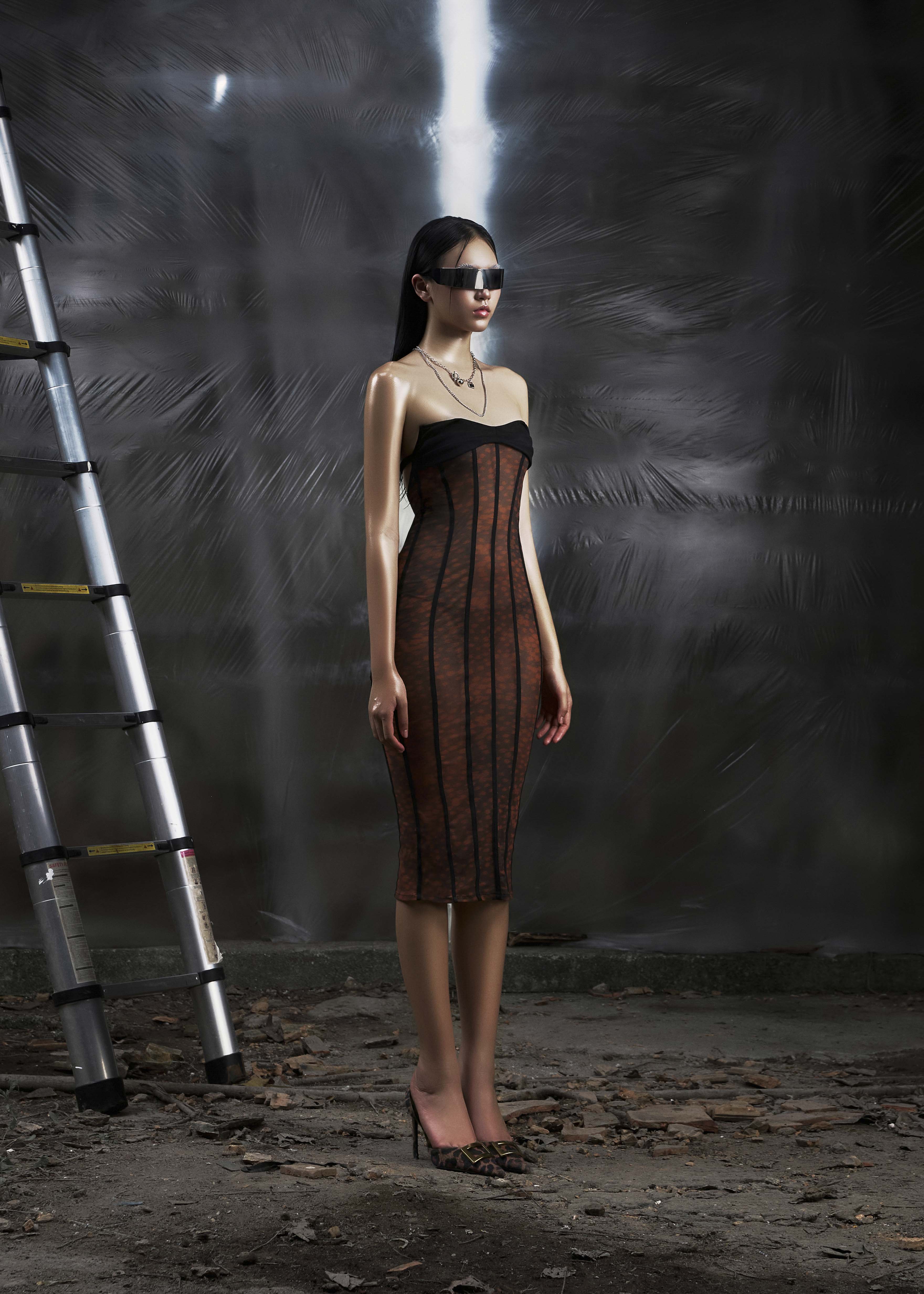 NONE Midi Mesh Dress