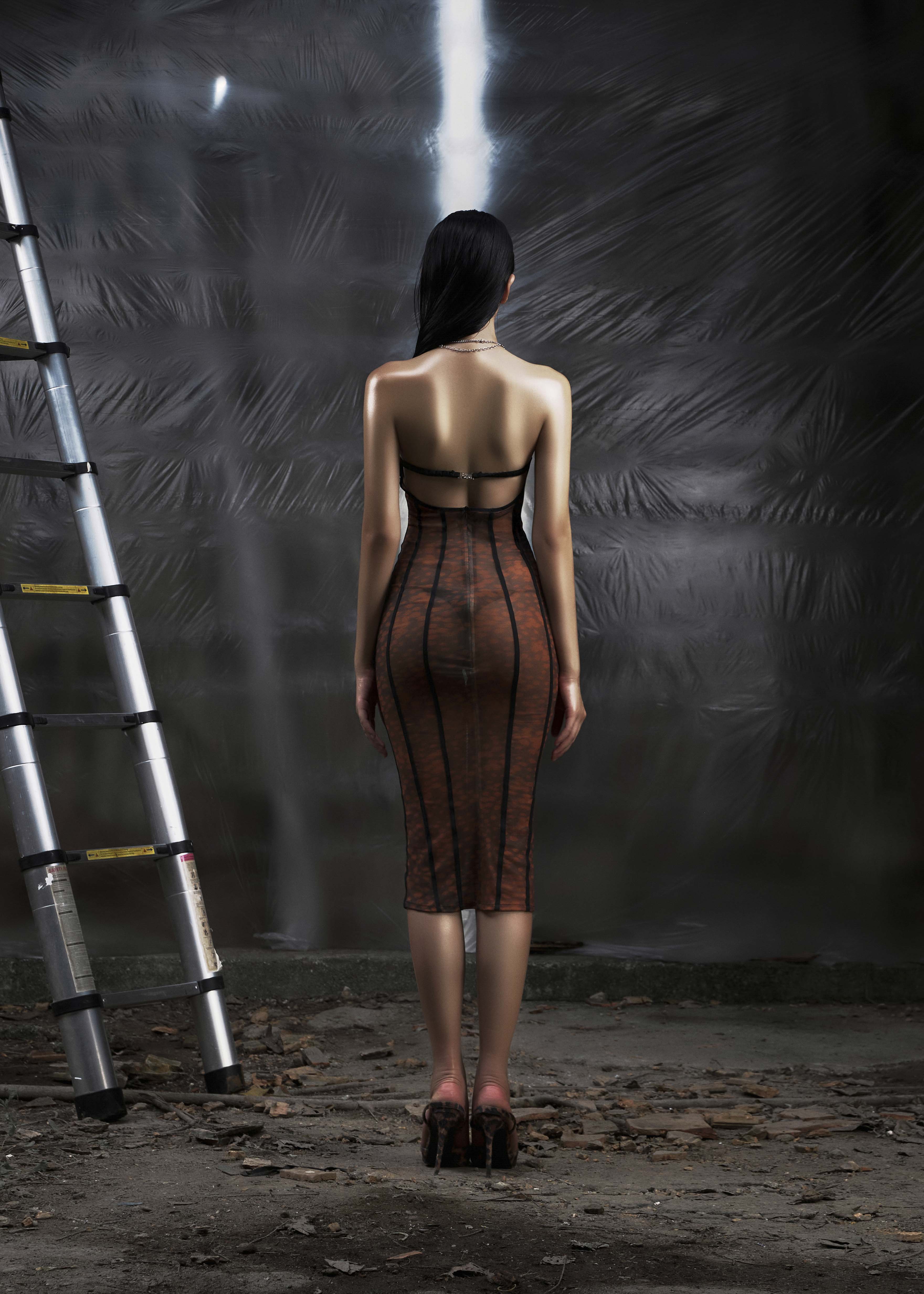 NONE Midi Mesh Dress