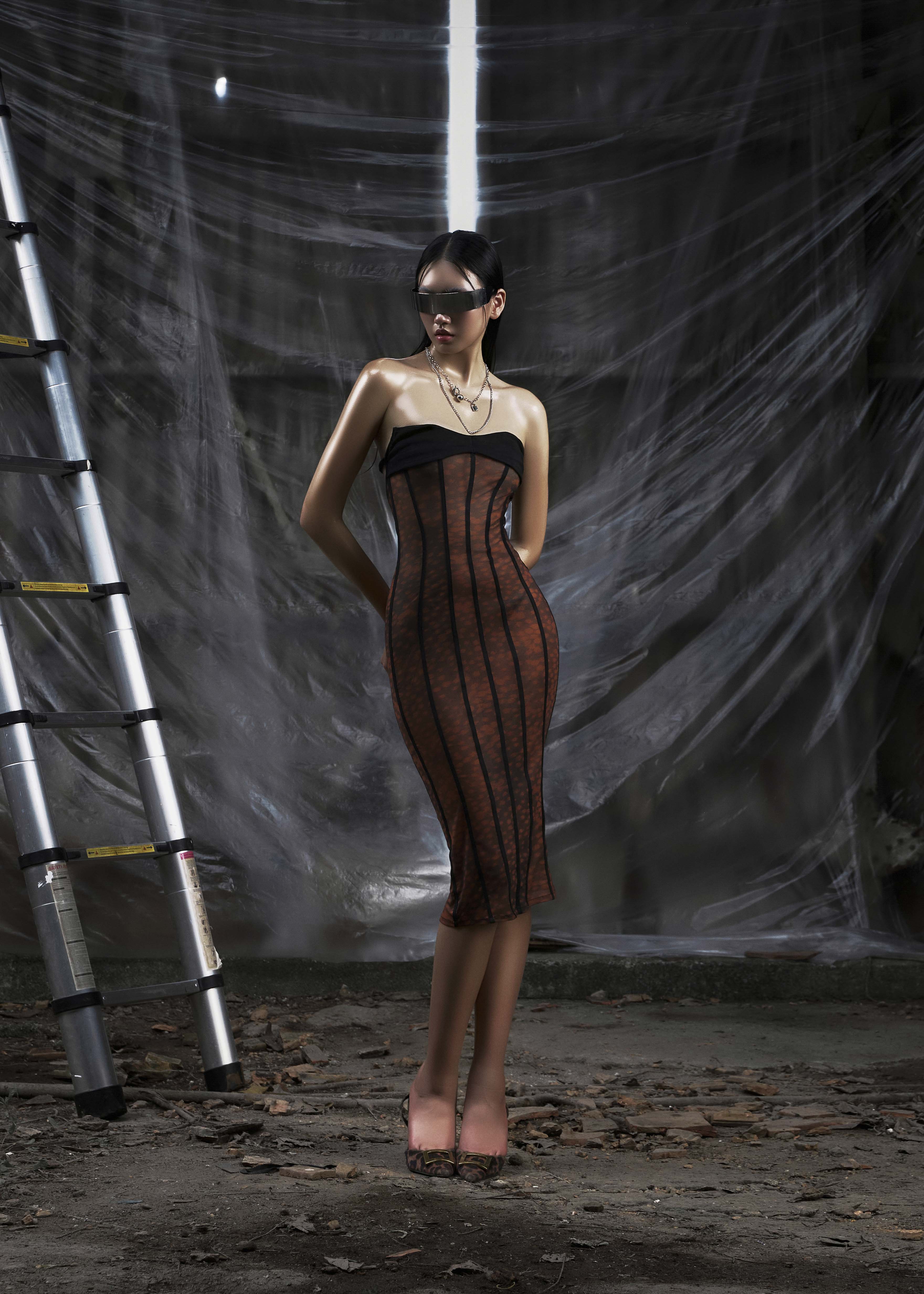 NONE Midi Mesh Dress