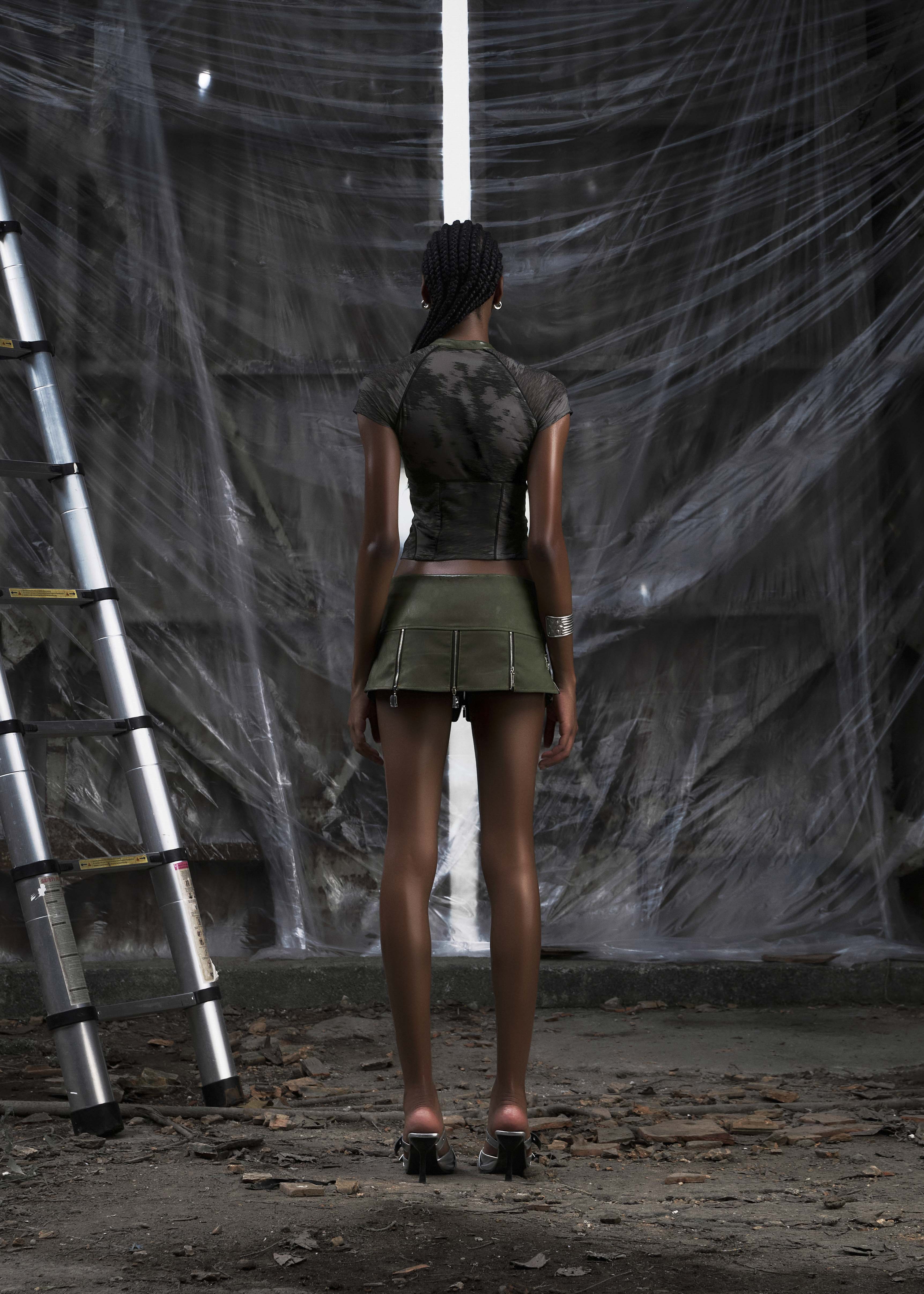 NONE Raglag Mesh Top