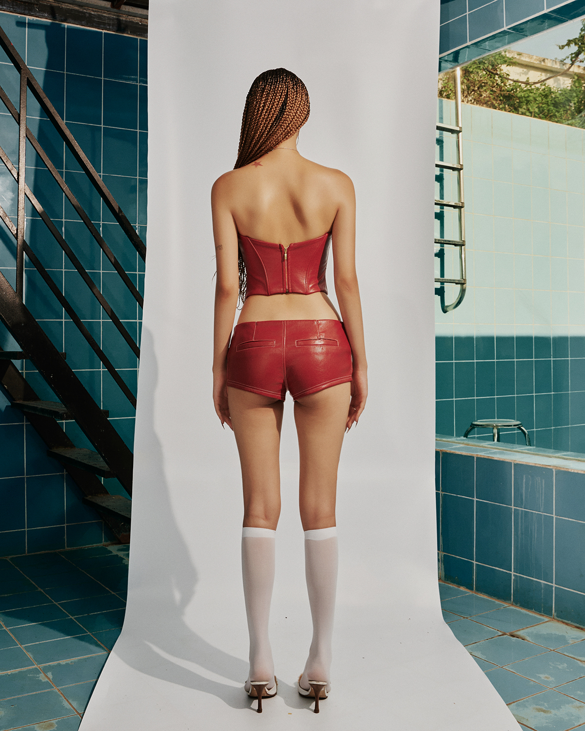 BAE Laceleaf Red Leather Corset