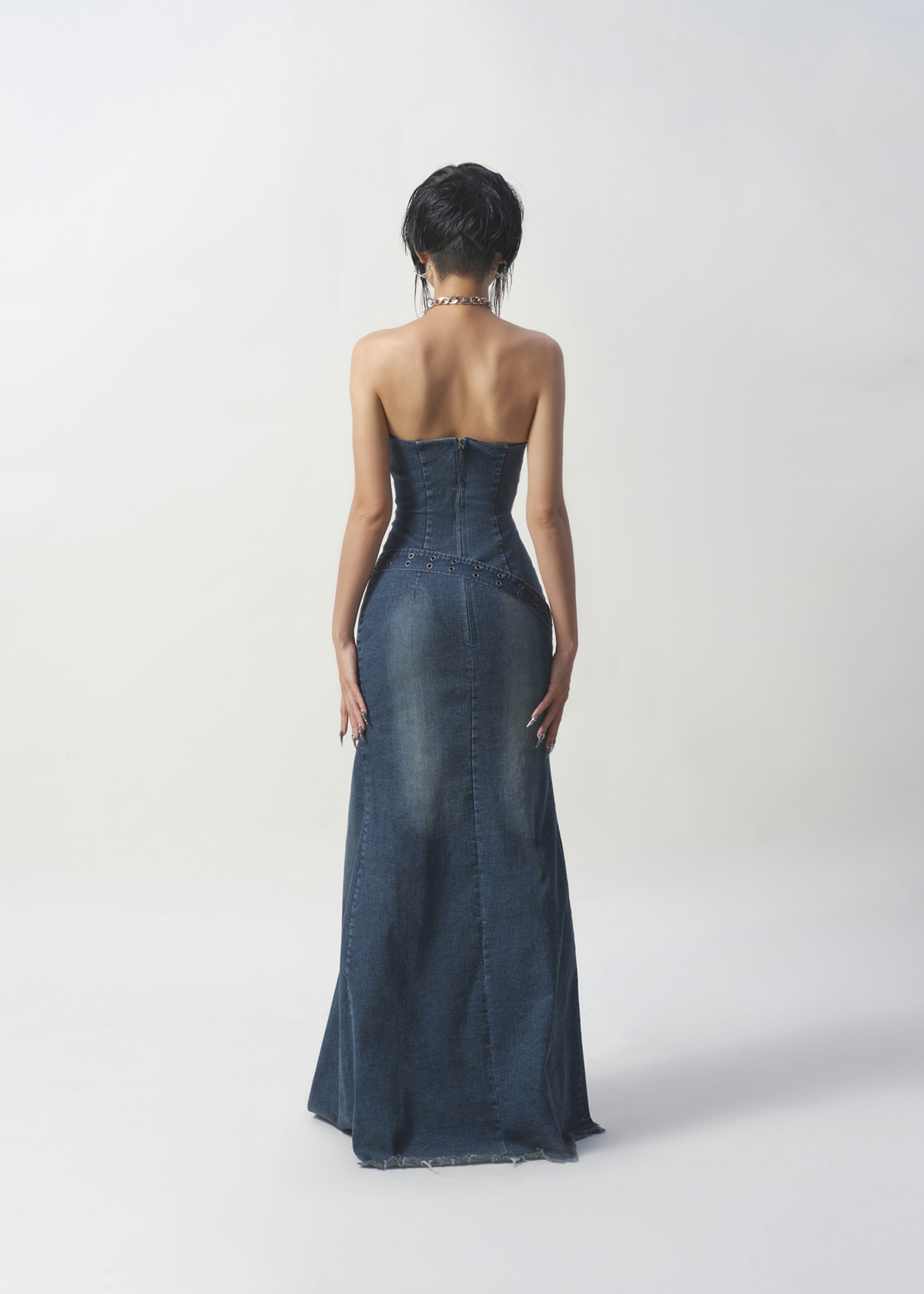 BLUM - Tube Fisht Tail Denim Dress