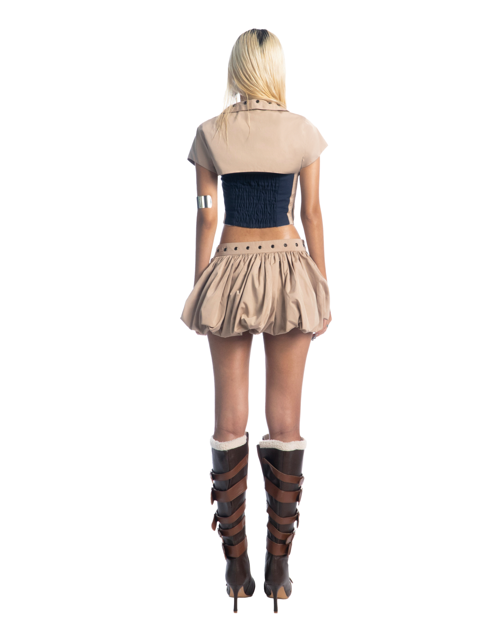 Puzzle Cupped Corset & Coverup