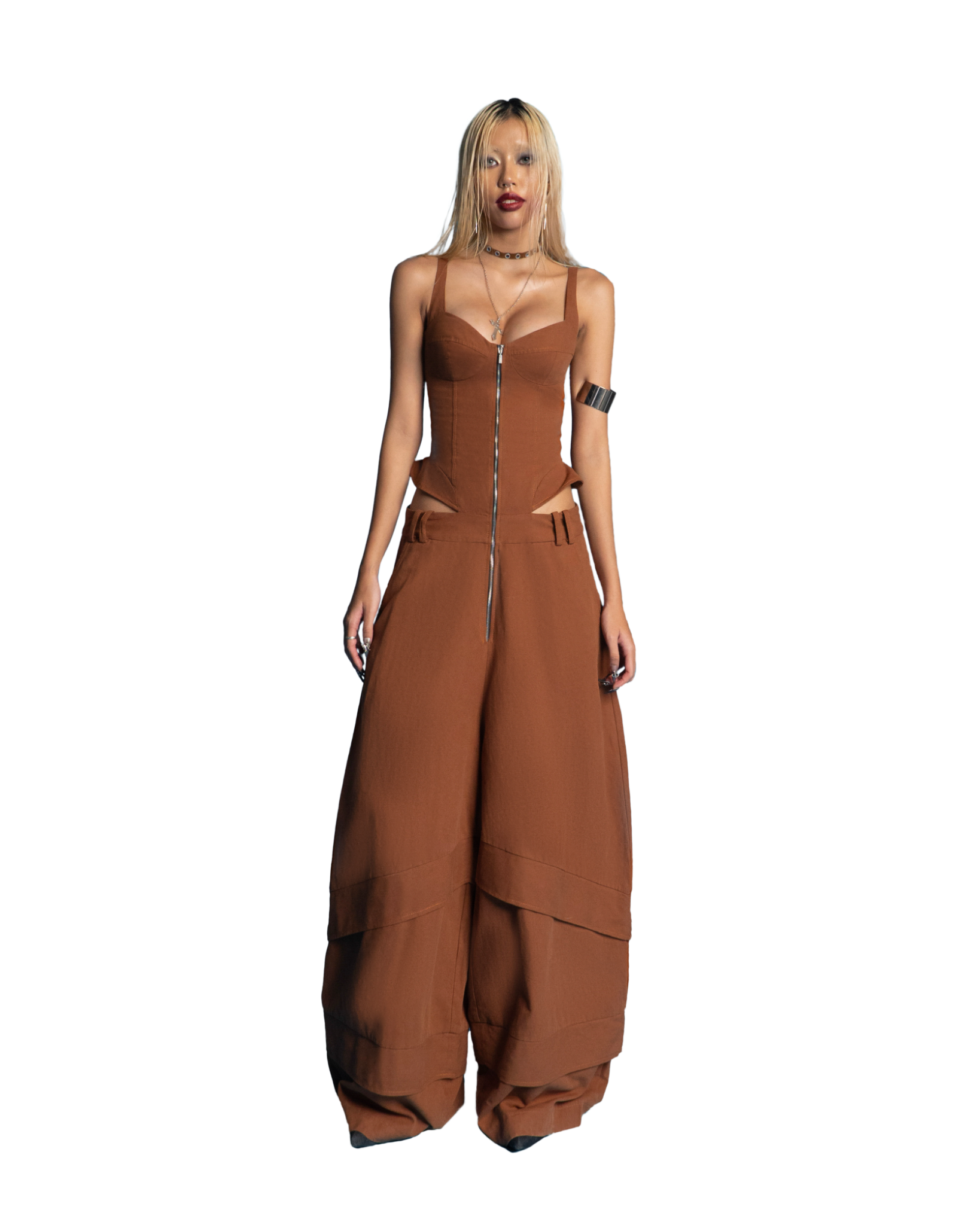 Puzzle Cupped & Wide Long Leg Jumpsuit