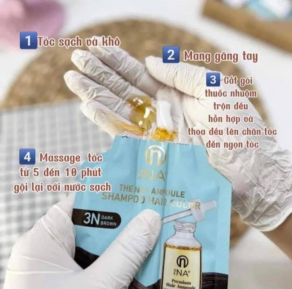NHUỘM TÓC PHỦ BẠC MÀU 5N Nâu THE NA+
