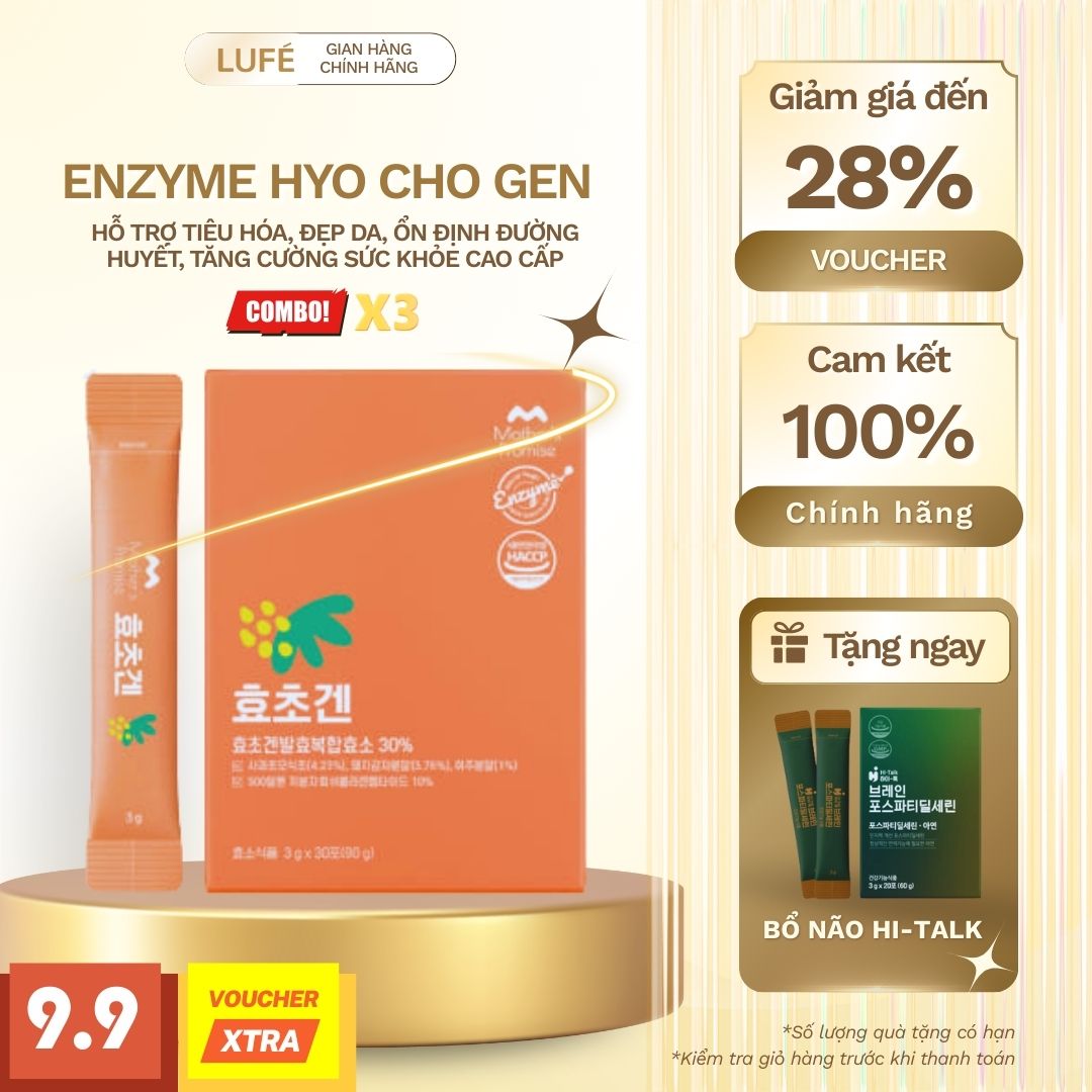 ENZYME HYO CHO GEN - HỖ TRỢ TIÊU HÓA, ĐẸP DA, ỔN ĐỊNH ĐƯỜNG HUYẾT, TĂNG CƯỜNG SỨC KHỎE CAO CẤP (3 HỘP)