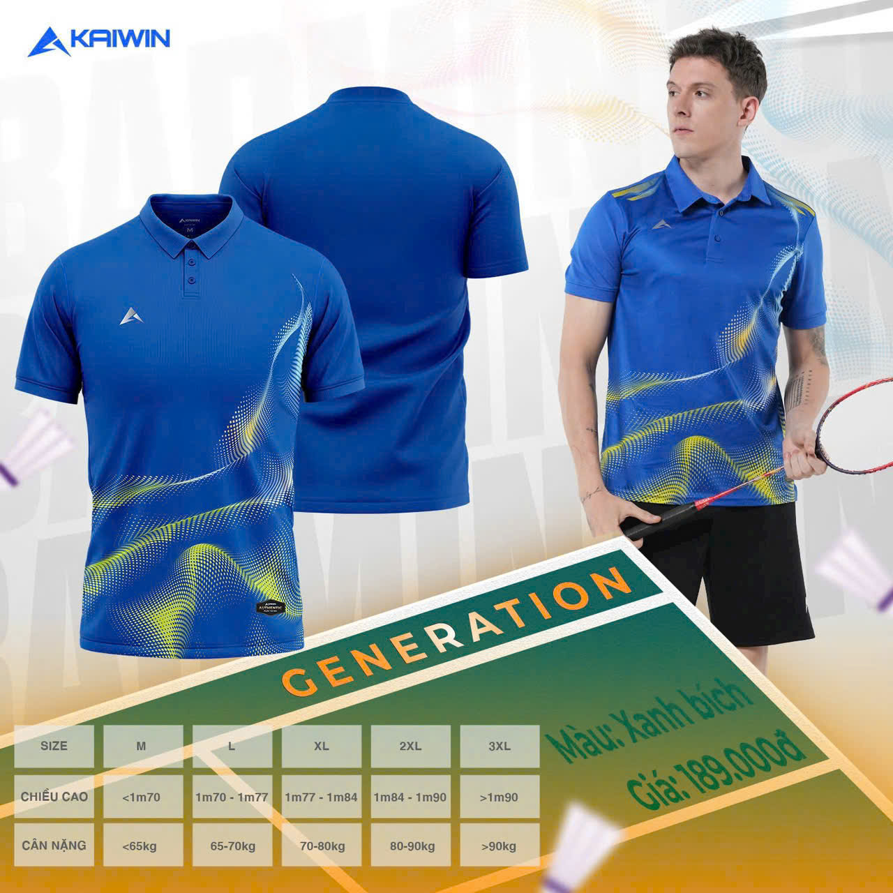 Áo Cầu Lông + Pickle Ball Cổ Bẻ
