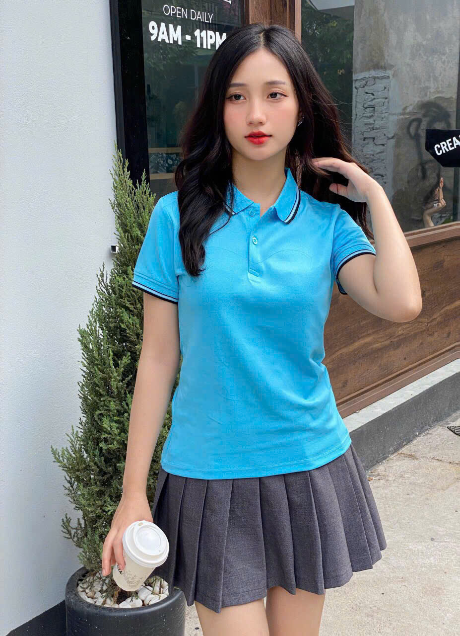 Áo cổ bẻ poli form riêng Nam nữ Mẫu 34
