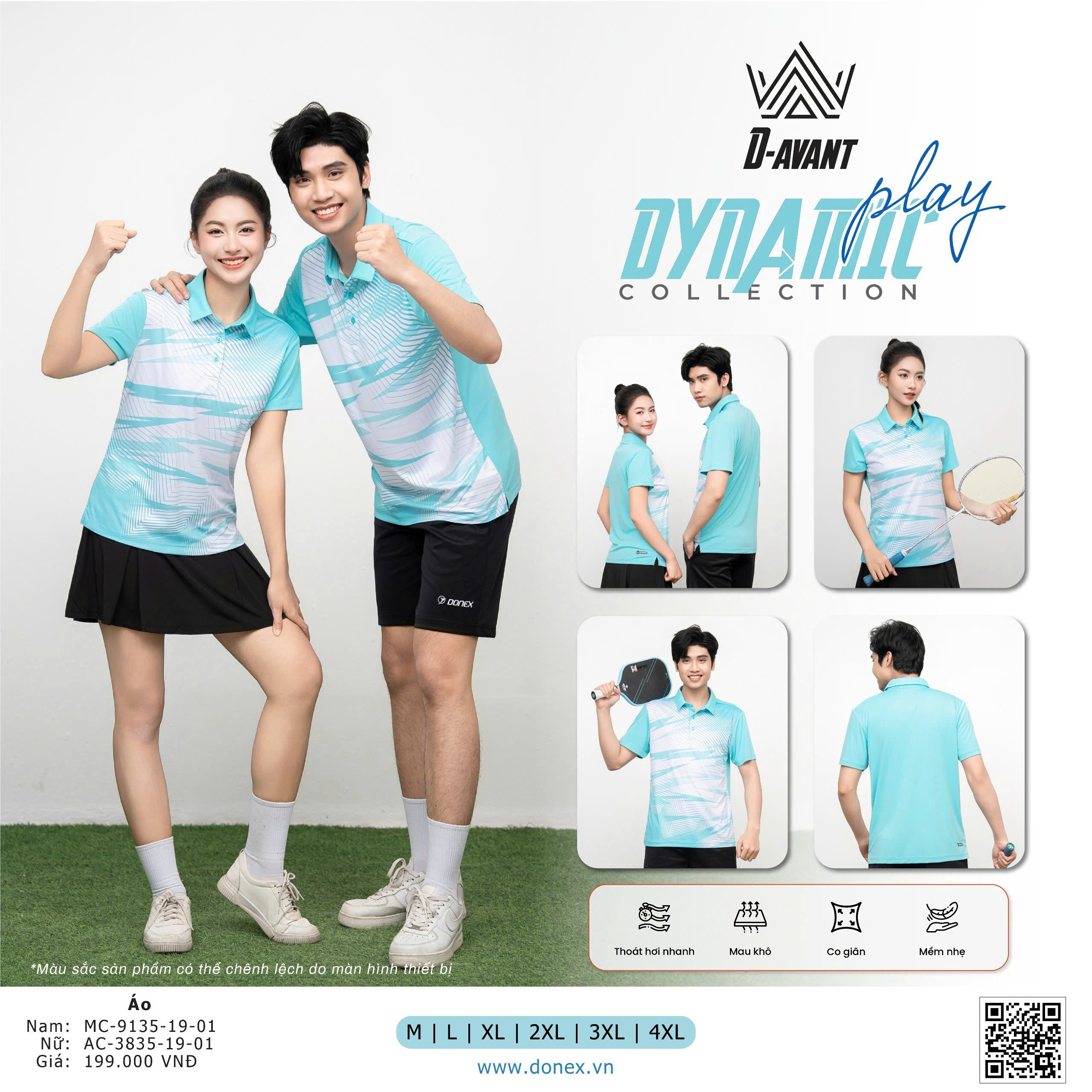 Áo Cầu Lông + Pickle Ball Cổ Bẻ