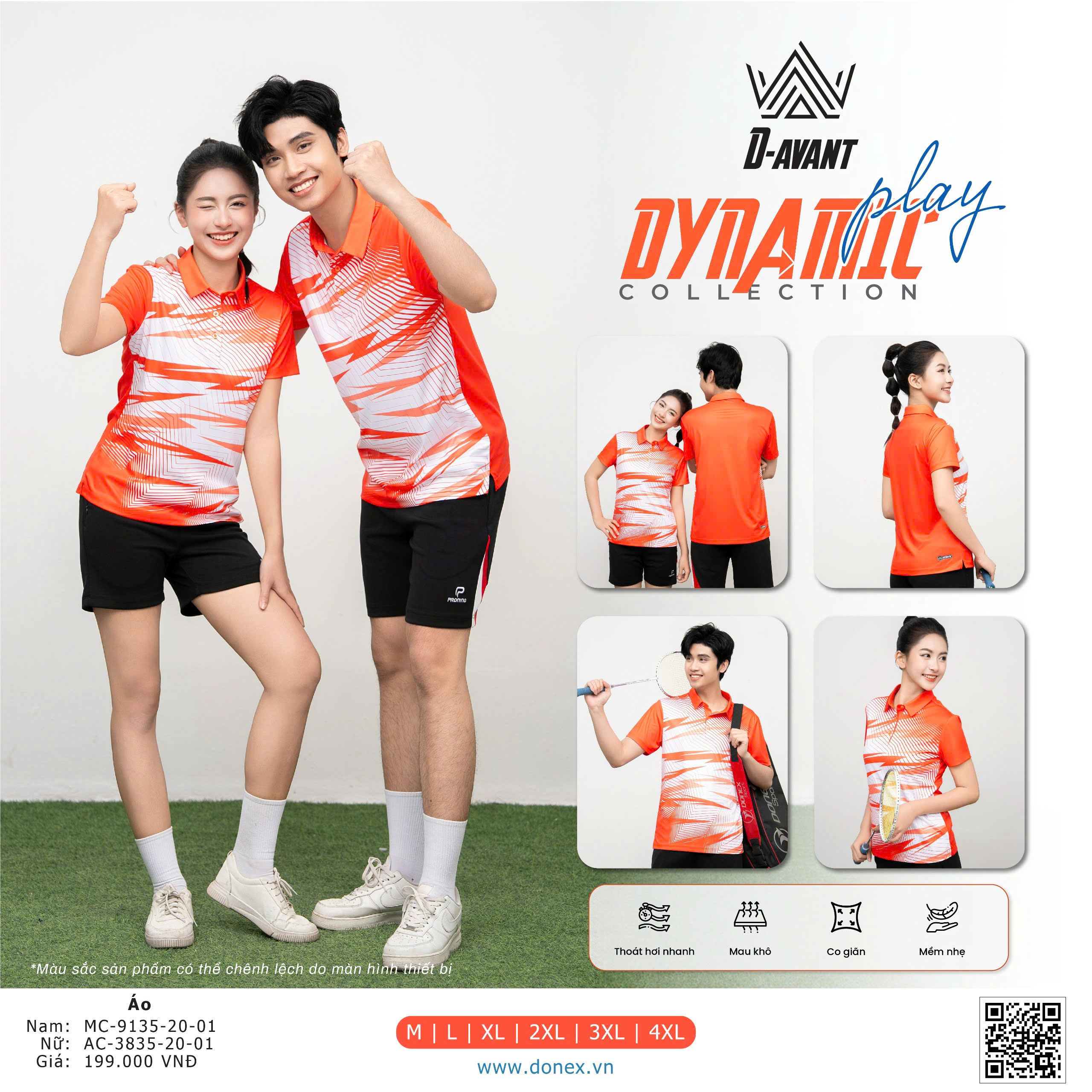 Áo Cầu Lông + Pickle Ball Cổ Bẻ