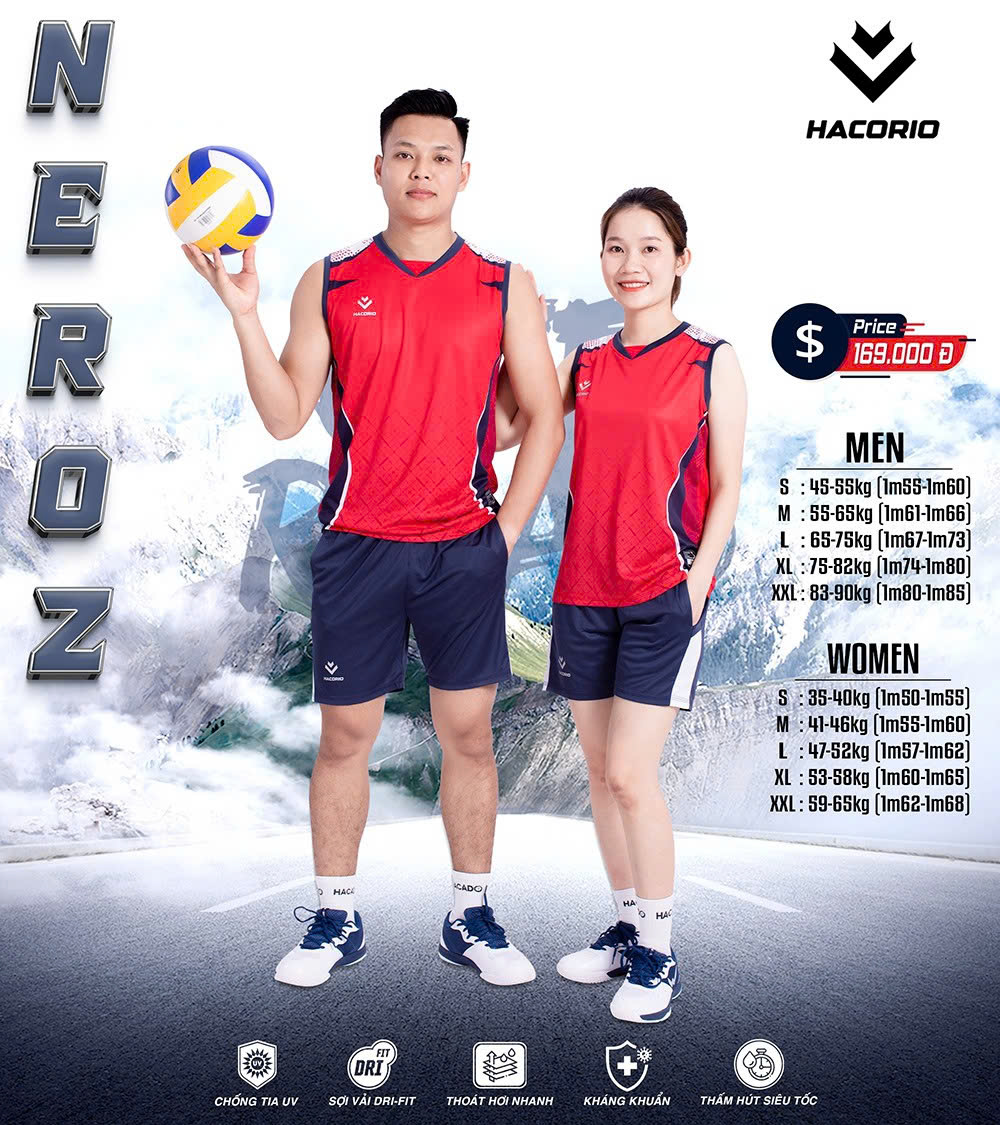 Áo bóng chuyền nam/nữ Mẫu 54