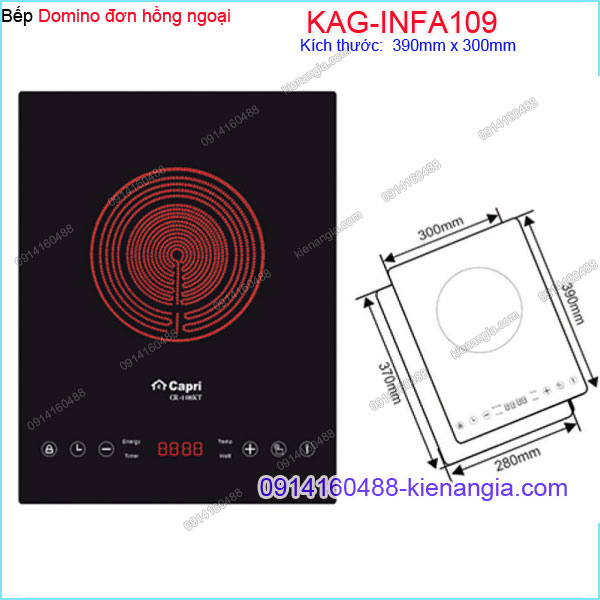 Bếp điện hồng ngoại đơnbếp hồng ngoại Domino Capri KAG-INFA109 VN