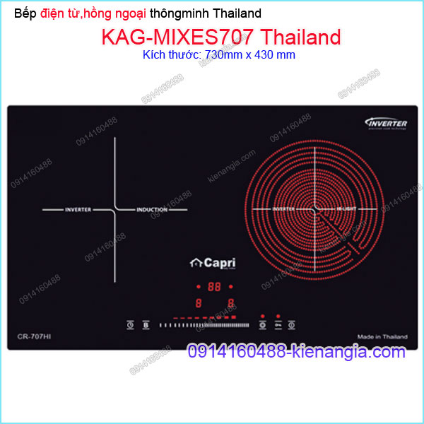 Bếp từ kết hợp hồng ngoại Capri Thailand hiện đại KAG-MIXES707 Thailand