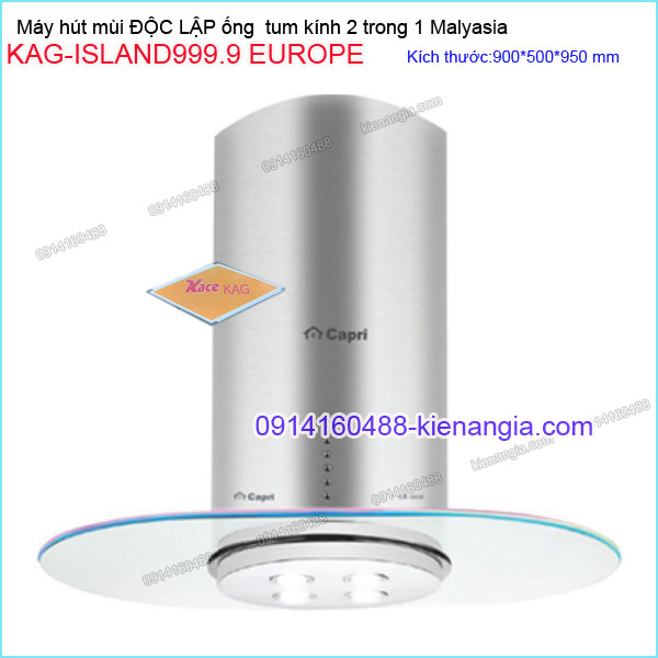 Máy hút khử mùi ĐỘC LẬP 90cm CAPRI KAG-ISLAND999.9 EUROPE