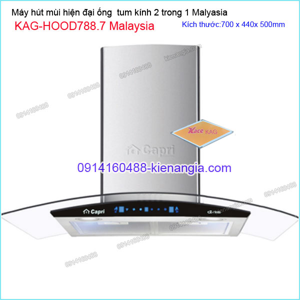 Máy hút mùi kính cong 70cm CAPRI KAG-HOOD788.7 Malaysia