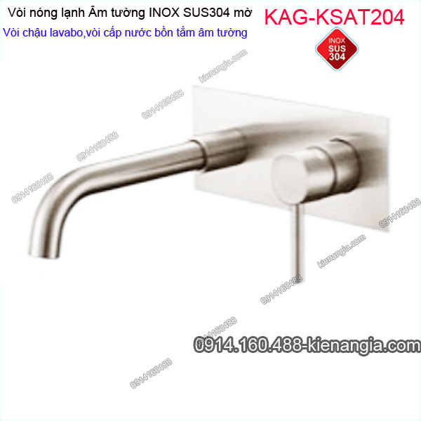 Vòi cấp nước bồn tắm ÂM tường inox sus304 KAG-KSAT204