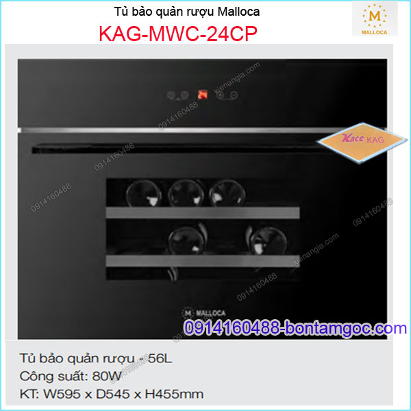 Tủ bảo quản rượu âm tủ 56 lít Malloca KAG-MWC24CP
