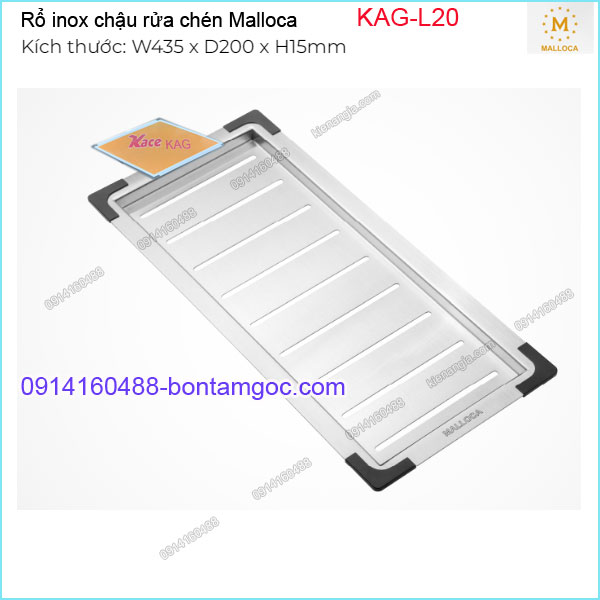 Rổ ráo INOX trên chậu rửa chén Malloca KAG-L20