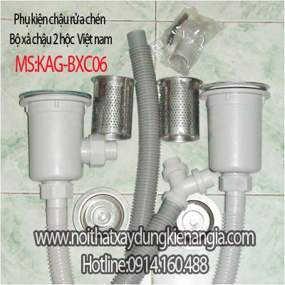Bộ xả chậu rửa chén 2 hộc KAG-BXC06
