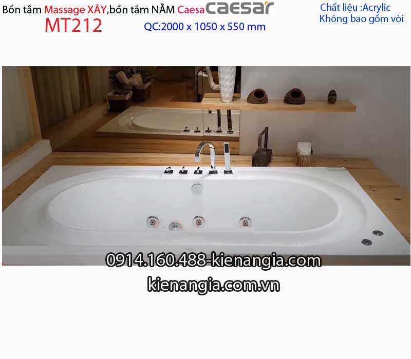 Bồn dài xây Caesarbồn nằm 2 mét massage Caesar-MT212