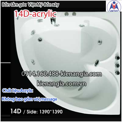 Bồn đôi  xây góc trái tim Việt Mỹ Acrylic VM14DAcrylic