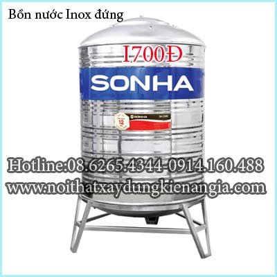 Bồn nước inox đứng Sơn Hà I700Đ