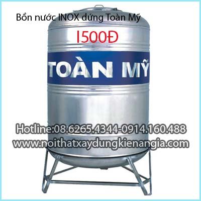 Bồn nước inox đứng Toàn Mỹ I500Đ