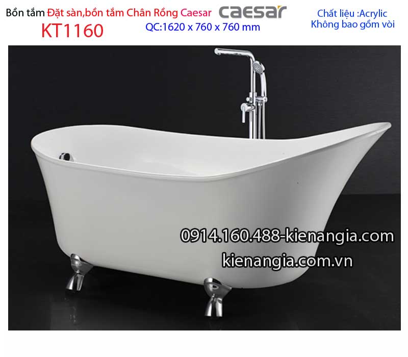 Bồn tắm chân rồng đặt sàn Caesar-KT1160