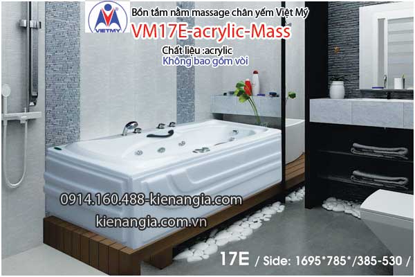 Bồn tắm dài massage acrylic 17m Việt Mỹ 17E