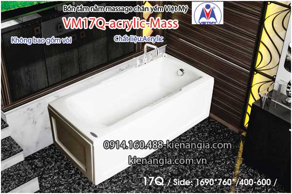 Bồn tắm dài massage acrylic 17m Việt Mỹ 17Q