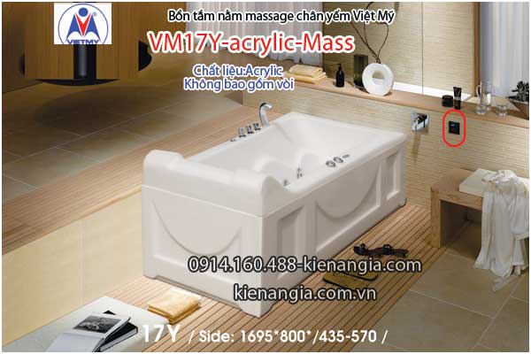 Bồn tắm dài massage acrylic 17m Việt Mỹ 17Y