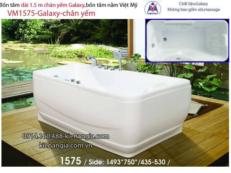 Bồn tắm dài Việt Mỹ galaxy chân yếm 15 mét VM1575-Galaxy