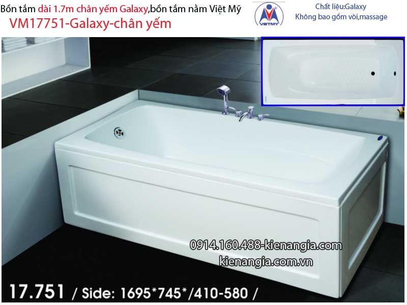 Bồn tắm dài Việt Mỹ galaxy chân yếm 17 mét VM17751-Galaxy