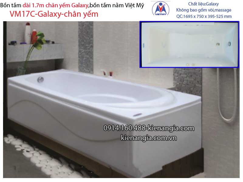 Bồn tắm dài Việt Mỹ galaxy chân yếm 17 mét VM17C-Galaxy