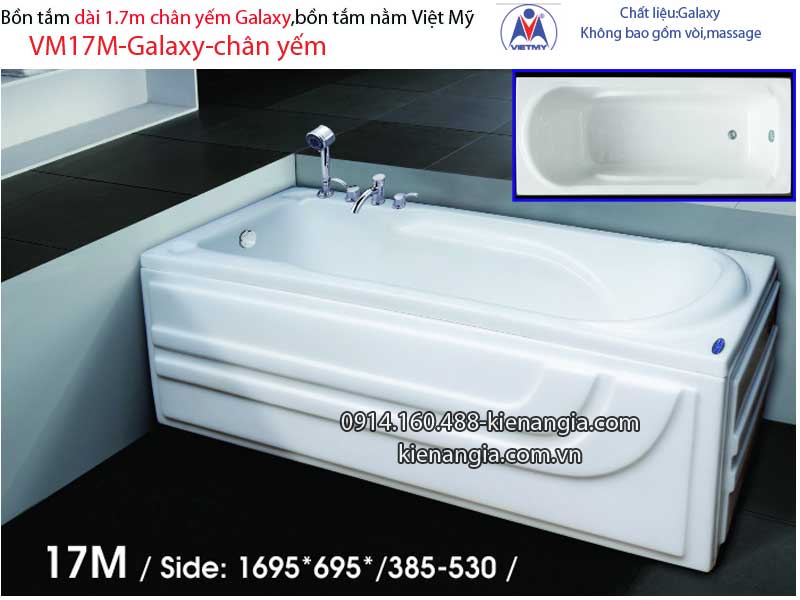 Bồn tắm dài Việt Mỹ galaxy chân yếm 17 mét VM17M-Galaxy