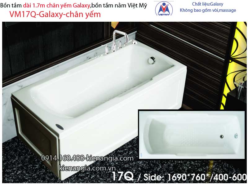 Bồn tắm dài Việt Mỹ galaxy chân yếm 17 mét VM17Q-Galaxy
