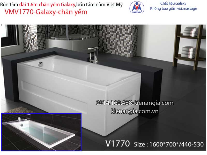 Bồn tắm dài Việt Mỹ galaxy chân yếm 17 mét VMV1770-Galaxy