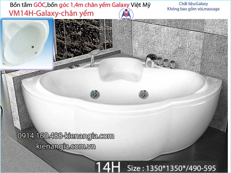 Bồn tắm góc galaxy chân yếm 14 mét  Việt Mỹ  VM14H-Galaxy