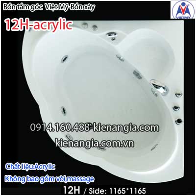 Bồn tắm góc xây acrylic Việt Mỹ 12 mét VM12HAcrylic