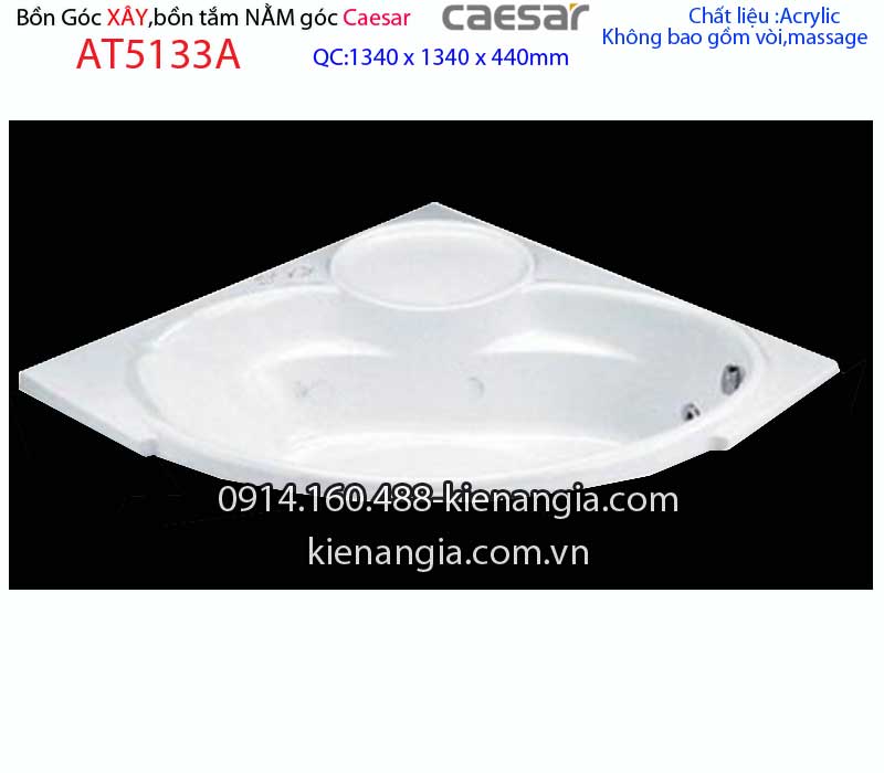 Bồn tắm góc xây Caesar 13 mét AT5133A